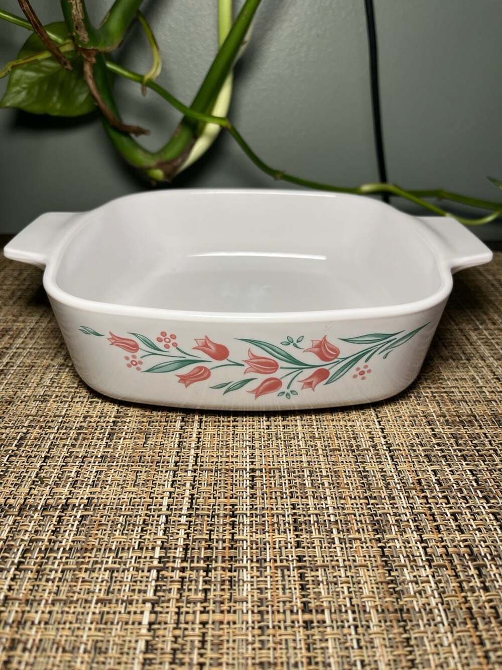 Corning Ware Apricot Grove 1 Liter Square Casserole Dish A-1-B